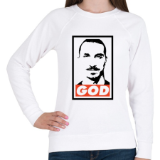 PRINTFASHION Zlatan God - Női pulóver - Fehér női pulóver, kardigán