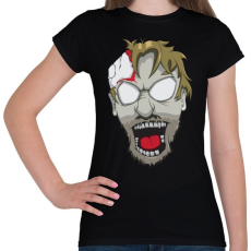 PRINTFASHION Zobie head - Női póló - Fekete
