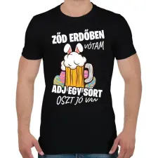 PRINTFASHION Ződ erdőben vótam - Férfi póló - Fekete férfi póló