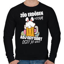 PRINTFASHION Ződ erdőben vótam - Férfi pulóver - Fekete férfi pulóver, kardigán