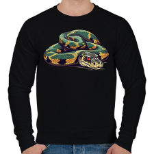 PRINTFASHION Zöld anakonda - Férfi pulóver - Fekete férfi pulóver, kardigán
