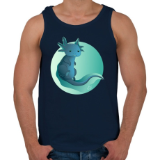 PRINTFASHION Zöld axolotl - Férfi atléta - Sötétkék