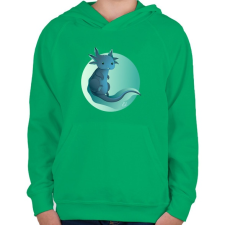 PRINTFASHION Zöld axolotl - Gyerek kapucnis pulóver - Zöld gyerek pulóver, kardigán