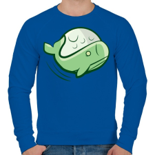PRINTFASHION Zöld bálna - Férfi pulóver - Királykék férfi pulóver, kardigán