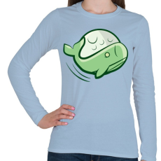PRINTFASHION Zöld bálna - Női hosszú ujjú póló - Világoskék
