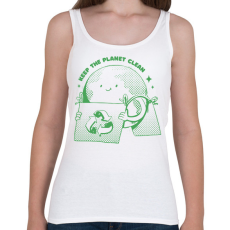 PRINTFASHION Zöld bolygó - Női atléta - Fehér