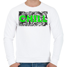 PRINTFASHION Zöld CHILL - Férfi pulóver - Fehér férfi pulóver, kardigán