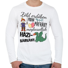 PRINTFASHION Zöld erdőben moha páfrány - Férfi hosszú ujjú póló - Fehér