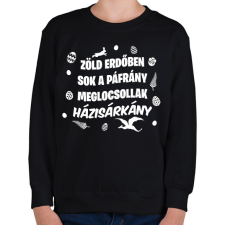 PRINTFASHION Zöld erdőben sok a páfrány - Gyerek pulóver - Fekete gyerek pulóver, kardigán