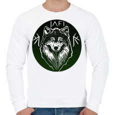 PRINTFASHION zöld farkas - Férfi pulóver - Fehér