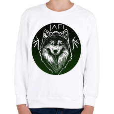 PRINTFASHION zöld farkas - Gyerek pulóver - Fehér