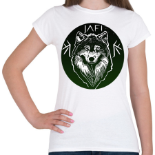 PRINTFASHION zöld farkas - Női póló - Fehér női póló
