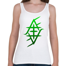 PRINTFASHION zöld jafi szimbólum - Női atléta - Fehér női trikó