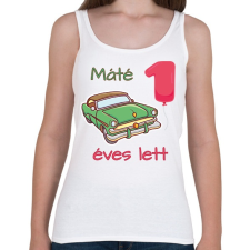 PRINTFASHION Zöld kocsi - Névvel, számmal - Női atléta - Fehér női trikó