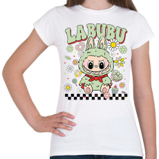 PRINTFASHION Zöld Labubu - Női póló - Fehér