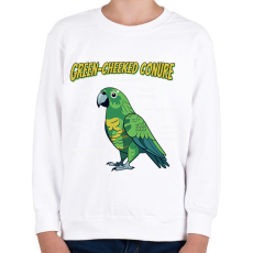 PRINTFASHION Zöld papagáj anatómia - Gyerek pulóver - Fehér