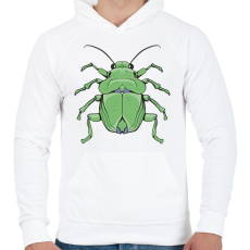 PRINTFASHION Zöld Poloska - Férfi kapucnis pulóver - Fehér