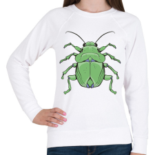 PRINTFASHION Zöld Poloska - Női pulóver - Fehér női pulóver, kardigán