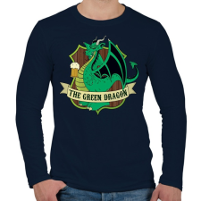 PRINTFASHION Zöld sárkány - Férfi hosszú ujjú póló - Sötétkék férfi póló