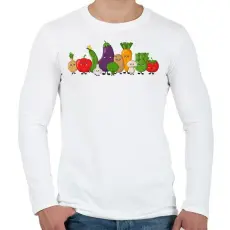 PRINTFASHION Zöldségek - Férfi hosszú ujjú póló - Fehér