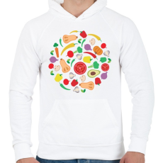 PRINTFASHION Zöldségek - Férfi kapucnis pulóver - Fehér