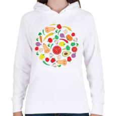 PRINTFASHION Zöldségek - Női kapucnis pulóver - Fehér