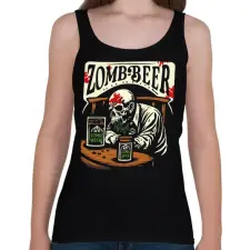 PRINTFASHION Zom-Beer - Női atléta - Fekete női trikó