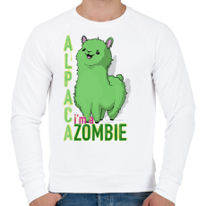 PRINTFASHION Zombi alpaca - Férfi pulóver - Fehér