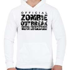 PRINTFASHION Zombi apokalipszis - Férfi kapucnis pulóver - Fehér férfi pulóver, kardigán