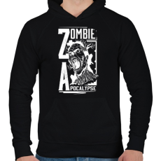 PRINTFASHION Zombi apokalipszis - Férfi kapucnis pulóver - Fekete