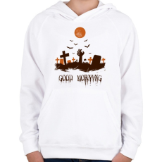 PRINTFASHION ZOMBI ÉBREDÉS - Gyerek kapucnis pulóver - Fehér