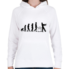 PRINTFASHION Zombi evolúció - Női kapucnis pulóver - Fehér
