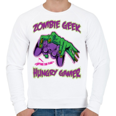 PRINTFASHION Zombi kockafej - Férfi pulóver - Fehér