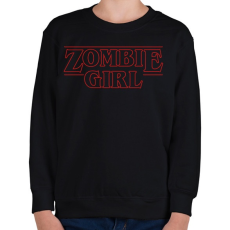 PRINTFASHION Zombi lány - Gyerek pulóver - Fekete