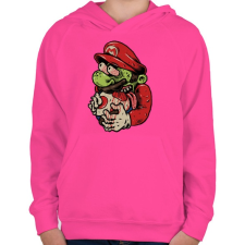 PRINTFASHION Zombi Mario - Gyerek kapucnis pulóver - Fukszia gyerek pulóver, kardigán