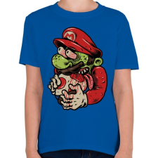 PRINTFASHION Zombi Mario - Gyerek póló - Királykék gyerek póló