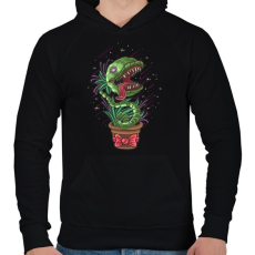PRINTFASHION Zombi növény - Férfi kapucnis pulóver - Fekete