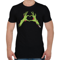 PRINTFASHION Zombi szív - Férfi póló - Fekete