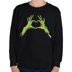 PRINTFASHION Zombi szív - Gyerek pulóver - Fekete