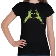 PRINTFASHION Zombi szív - Női póló - Fekete