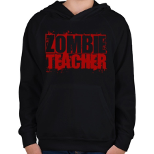 PRINTFASHION Zombi tanár - Gyerek kapucnis pulóver - Fekete gyerek pulóver, kardigán