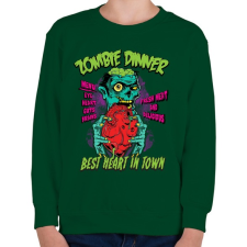 PRINTFASHION Zombi vacsi - Gyerek pulóver - Sötétzöld gyerek pulóver, kardigán