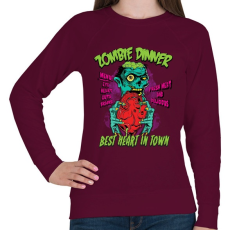 PRINTFASHION Zombi vacsi - Női pulóver - Bordó
