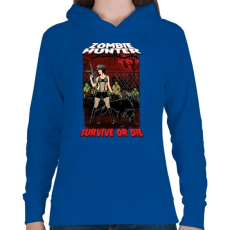 PRINTFASHION Zombi vadász - Női kapucnis pulóver - Királykék
