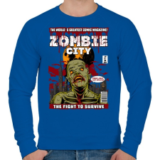 PRINTFASHION Zombi város - Férfi pulóver - Királykék férfi pulóver, kardigán