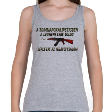 PRINTFASHION Zombiapokalipszis - Női atléta - Sport szürke női trikó