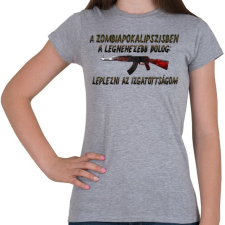 PRINTFASHION Zombiapokalipszis - Női póló - Sport szürke női póló