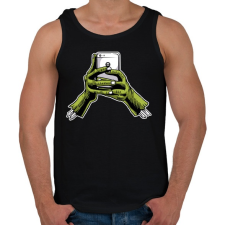 PRINTFASHION Zombie és a telefon - Férfi atléta - Fekete atléta, trikó