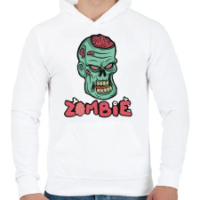 PRINTFASHION Zombie - Férfi kapucnis pulóver - Fehér férfi pulóver, kardigán