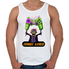 PRINTFASHION Zombie Gamer (Konzol) - Férfi atléta - Fehér atléta, trikó